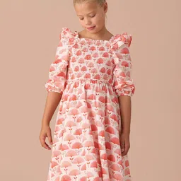 Angel & Rocket Floral Print Puff Sleeve Fit & Flare Dress-image-23