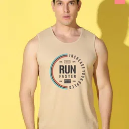 WOOSTRO Pack Of 2 Printed Pure Combed Cotton Gym VestsVWS26(RUN RUST)(ENJOY PEACH)-3