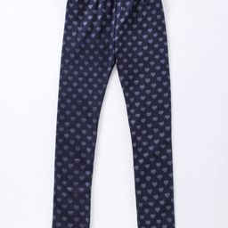 Earth Conscious Full Length All Over Heart Printed Leggings - Dark Blue-image-14