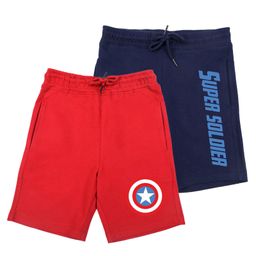 Marvel By Wear Your Mind Pack Of Two Captain America Print Shorts - Red Navy Blue-image-54
