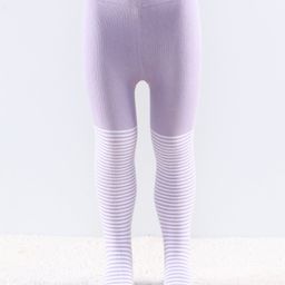 Cutewalk by Babyhug Anti Bacterial Tights Stripes Design - Orchid Bouqet-image-63