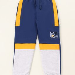 Babyhug Cotton Knit Full Length Numeric Printed Lounge Pant - Navy Yellow Grey-picture-13