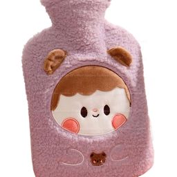 FunBlast Cartoon Design Hot Water Bag with Soft Cover 1000 ML - Purple-picture-21