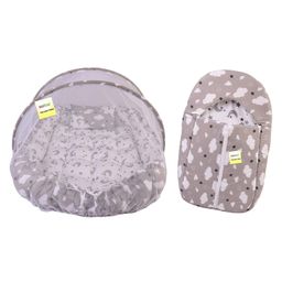 Kwitchy Baby Bedding Set Luxury Cushioned Mattress with Mosquito Net & Sleeping Bag Combo (0-12 Months) Grey-picture-16