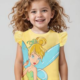 Babyhug Disney  100% Cotton Knit Frill Sleeves Top With Disney Princess Graphics  - Yellow-image-68