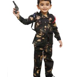 Itsmycostume Cotton Full Sleeves  Army Military Theme Costume Complete Set - Green-image-92