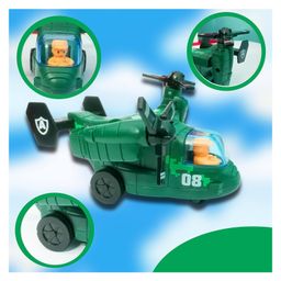 Sanjary  Helicopter Push and go Durable Scale Friction Powered Kids Chopper Pretend Play cop Airplane Toy for kid  -Color & Design May Vary-0