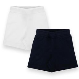 My Milestone Pack Of 2 Pure Cotton Solid Shorts - Navy Blue & White-image-3