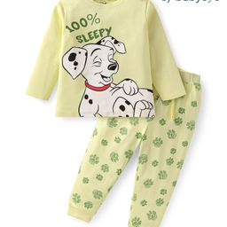 Babyoye Disney Single Jersey Knit Full Sleeves Night Suit With 101 Dalmatians Graphics - Green-image-53