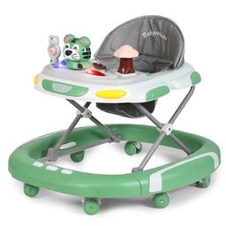 PLAYROOTS 2 in 1 Muscial Walker & Rocker with Adjustable Height & 360 Rotational Wheel - Green-21
