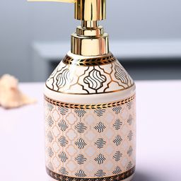 Voncasa Ceramic Glossy Off White color Soap Dispenser (550 ml)-image-29