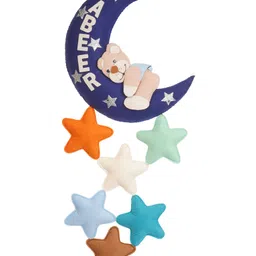 li'll pumpkins Lill Pumpkins Moon & Teddy Theme Customized & Personalised Felt Name Alphabet Hanging For Kids Name Plaque - Blue-picture-37