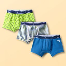 Pine Kids Cotton Elastane Knit Striped & Printed Assorted Trunks Pack of 3 (Color May Vary)-image-3