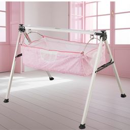 TinyTyke-Manual Baby Cradle Square Pipe - Semi Foldable | Square Hammock with Mattress | Pink-11