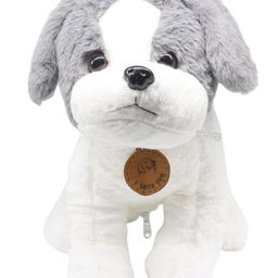 Tickles Puppy Dog Soft Stuffed Plush Animal Toy For Kids Boys & Girls Birthday Gift (Color: Grey; Size: 30 cm)-image-74