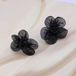 styledose Artificial Beaded Floral Shaped Studs-34