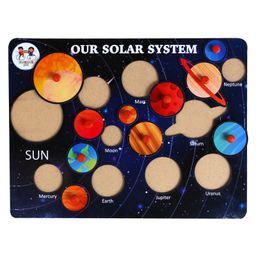 Enjunior Box Fruits Alphabets & Solar System  Wooden Puzzle With Knobs - 48 Pieces image 3