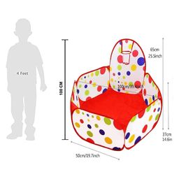 Magicwand Large Size Polyster Multi-Colored Polka Dot Basket-Ball Pool for Kids with 100 Balls Multi-Colored image 3