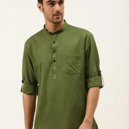 RAJUBHAI HARGOVINDAS Relaxed Linen Half Placket Casual Shirt-picture-32