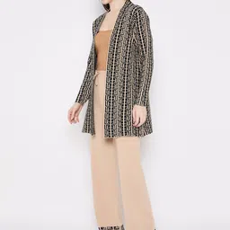 Camey Acrylic Printed Open Front Shrug With Palazzos image 2