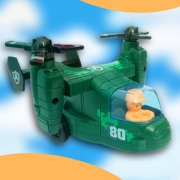 Sanjary  Helicopter Push and go Durable Scale Friction Powered Kids Chopper Pretend Play cop Airplane Toy for kid  -Color & Design May Vary image 4