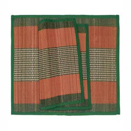 HOKIPO 2Pcs Orange-Colored & Green Patterned Floor Mats-image-72