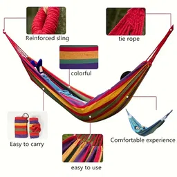 Kuber Industries AT6714-RED Red Nylon Hammock Swing image 5
