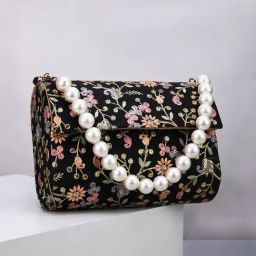 Gaurapakhi Black Embroidered Medium Clutch-image-11