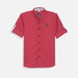 Allen Solly Kids Red Slim Fit Shirt-image-58