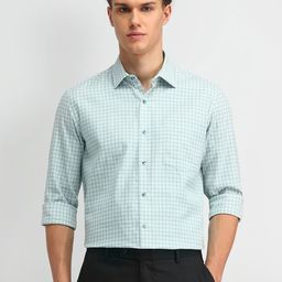 Arrow Men Classic Spread Collar Micro Checked Cotton Casual Shirt-picture-36