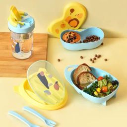 MiArcus Yellow Polypropylene Kidzy Food Box & Water Bottle Set-14