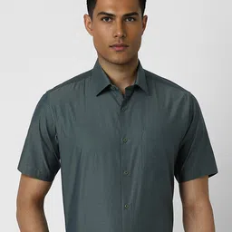 Van Heusen Men Spread Collar Micro Disty Printed Cotton Formal Shirt-picture-18