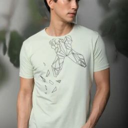 Rare Rabbit Olive Slim Fit Graphic T-Shirt-picture-9