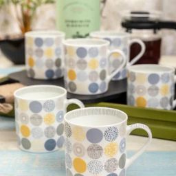 Goodhomes Multicolor Bone China Coffee Mugs (220 ml) - Set of 6-image-86