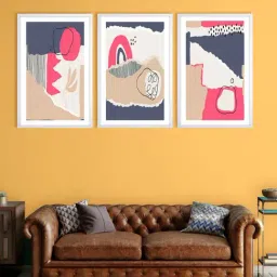 999store Beige & Pink Brown Abstract Wall Painting-14