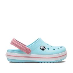Crocs Kid's Crocband Ice Blue Back Strap Clogs-image-99