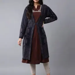W Navy Printed Cardigan-image-47