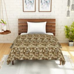 Spaces Printed Beige Cotton Single Dohar-image-3
