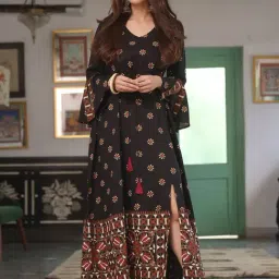 Rustorange Black Printed Maxi Dress-picture-23