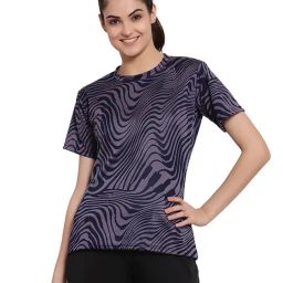 Cukoo Purple Printed Round Neck T-Shirt-image-56