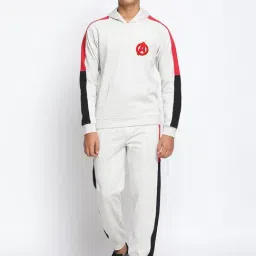 Lil Tomatoes Kids Grey Textured Full Sleeves Sweatshirt with Trackpants-image-24