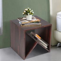 Ikiriya Noah Solid Dark Brown Wood End Table Dark Walnut Finish-image-51