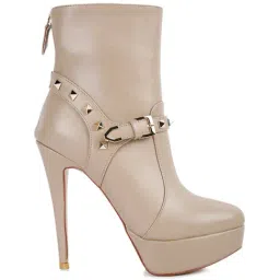 London Rag Women's Beige Stiletto Booties-44