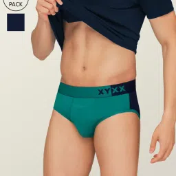XYXX Navigate & Black Iris Regular Fit Briefs - Pack Of 2 image 1