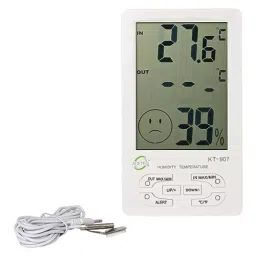 ACETEQ Digital Thermo Hygrometer White with Sensor, KT 907-18