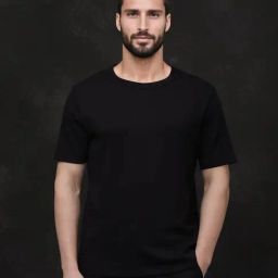 Rare Rabbit Black Regular Fit Solid T-Shirt-image-94