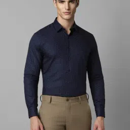 Louis Philippe Mid Navy Cotton Slim Fit Printed Shirt-picture-37