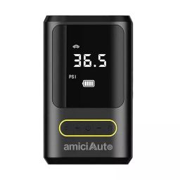 Amici Auto Wireless Type-C Rechargeable Air Compressor Tyre Pump Inflator 50 Wwith 4 Nozzles Attachments & Emergency Light for Car/Bike-picture-8