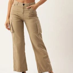 Bene Kleed Beige Regular Fit High Rise Cargos-picture-39