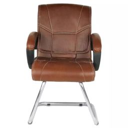 Ergonomica Dark Bown Leatherette Envidiable Office Visitor Chair-image-12